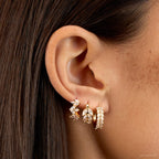 Créole Ombre Blanche - Boucle d'Oreille Argent 925 Or 18k | Contraste Lumineux