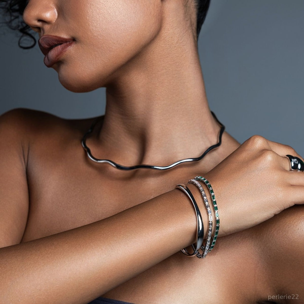 Bracelet Sole - Bracelet Laiton Dorure Or 18k | Design Courbe Libre