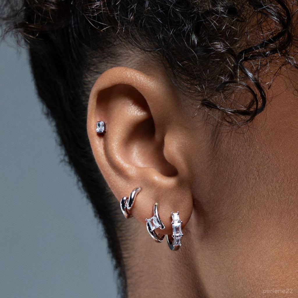 Créole Sole - Boucle d'Oreille Argent 925 Or 18k | Vendue par Unité