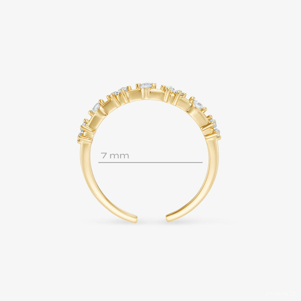 Bague Polaire - Bague Ajustable Argent 925 Or 18k | Lueur Glacée