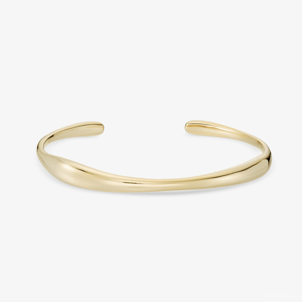 Bracelet Sole - Bracelet Laiton Dorure Or 18k | Design Courbe Libre