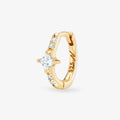 Créole Rym Blanche - Boucle d'Oreille Pierres Blanches Argent 925 Or 18k | 2g