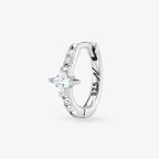 Créole Rym Blanche - Boucle d'Oreille Pierres Blanches Argent 925 Or 18k | 2g