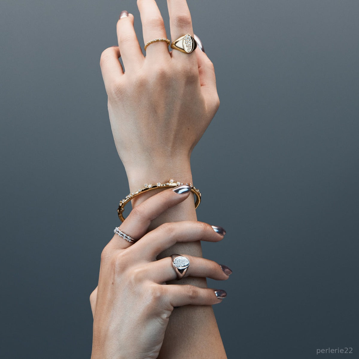 Bague Polaire - Bague Ajustable Argent 925 Or 18k | Lueur Glacée