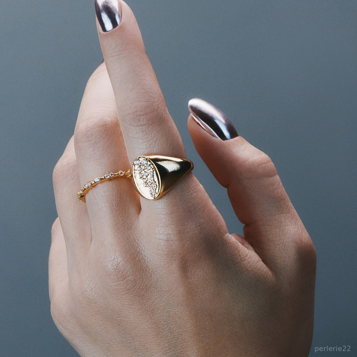 Bague Polaire - Bague Ajustable Argent 925 Or 18k | Lueur Glacée