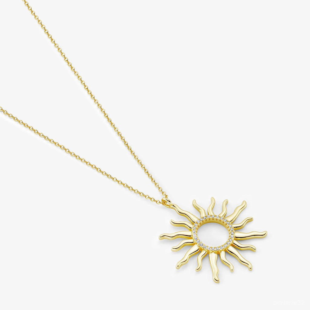 Collier Sunny - Créole Soleil Argent 925 Or 18k | 45cm + 5cm | Best-seller