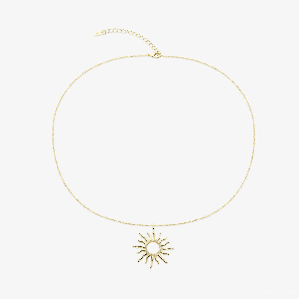 Collier Sunny - Créole Soleil Argent 925 Or 18k | 45cm + 5cm | Best-seller