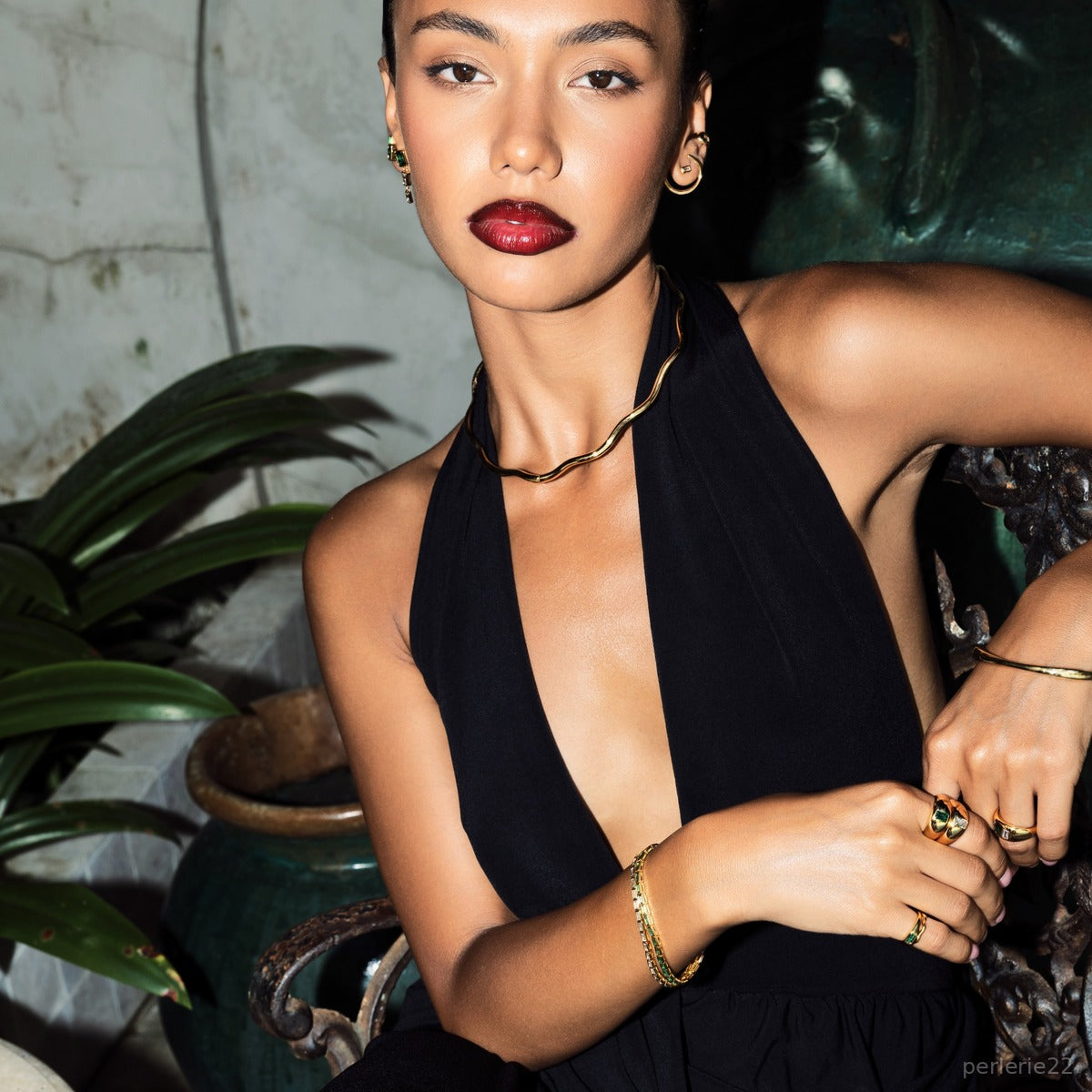 Collier Gio - Collier Laiton Dorure Or 18k | Design Sculptural Moderne