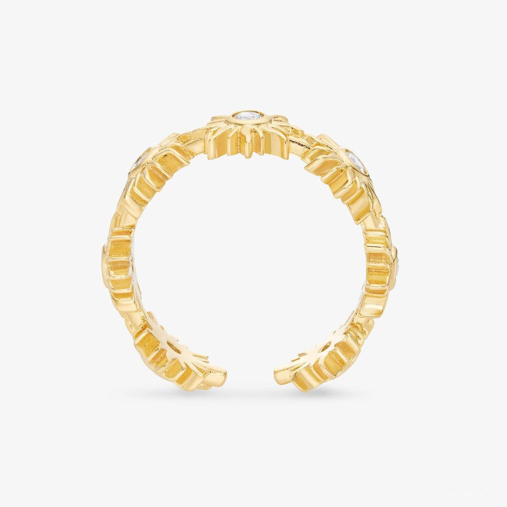 Bague Radiance - Bague Ajustable Petits Soleils Argent 925 Or 18k | 3g
