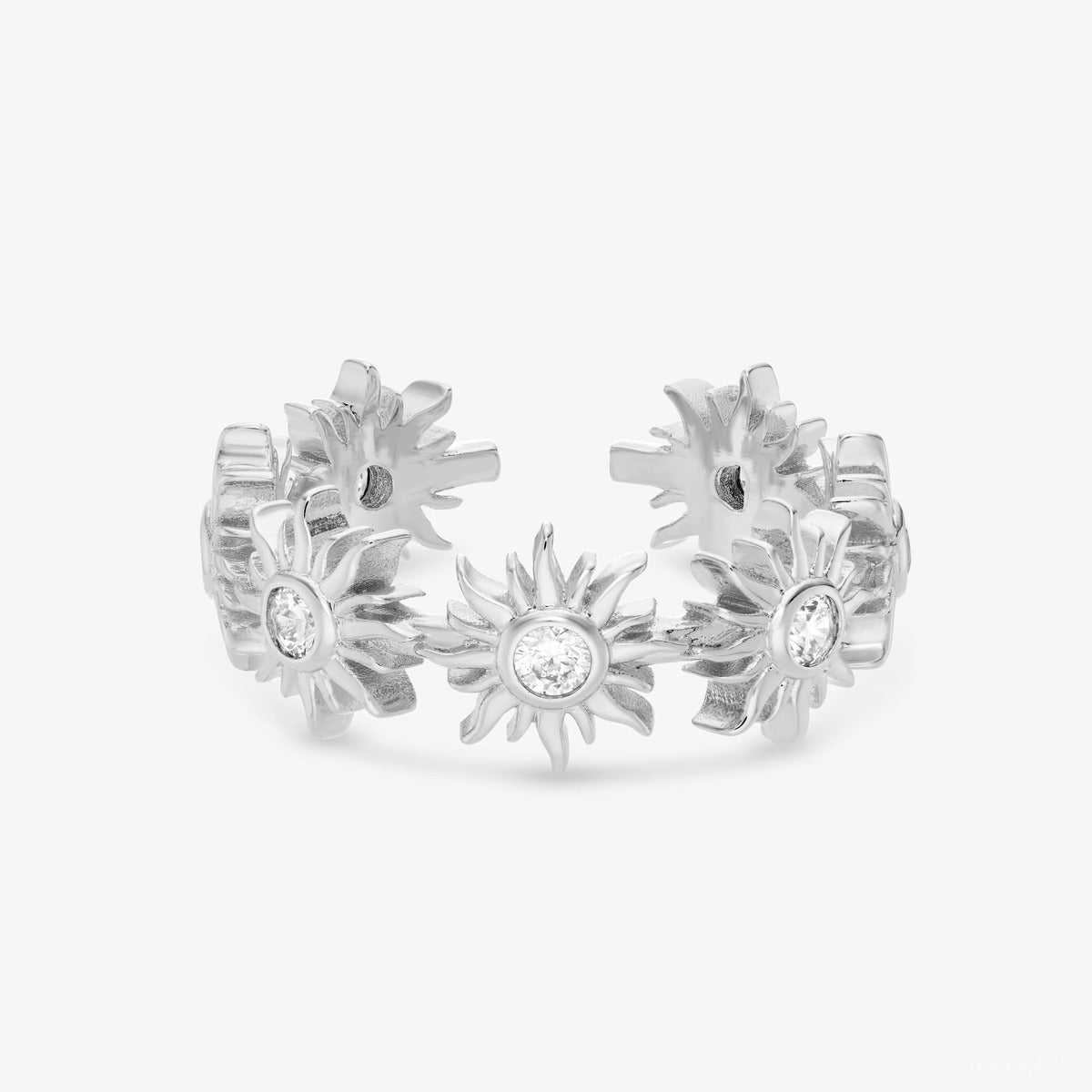 Bague Radiance - Bague Ajustable Petits Soleils Argent 925 Or 18k | 3g