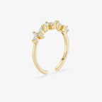 Bague Floraison - Bague Ajustable Pierres Fleur Argent 925 Or 18k | 3g