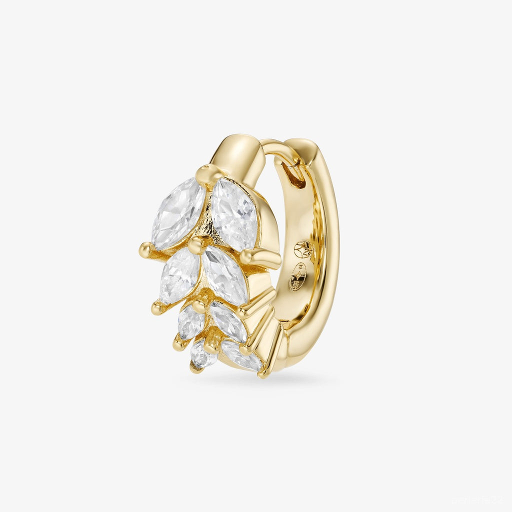 Créole Ombre Blanche - Boucle d'Oreille Argent 925 Or 18k | Contraste Lumineux