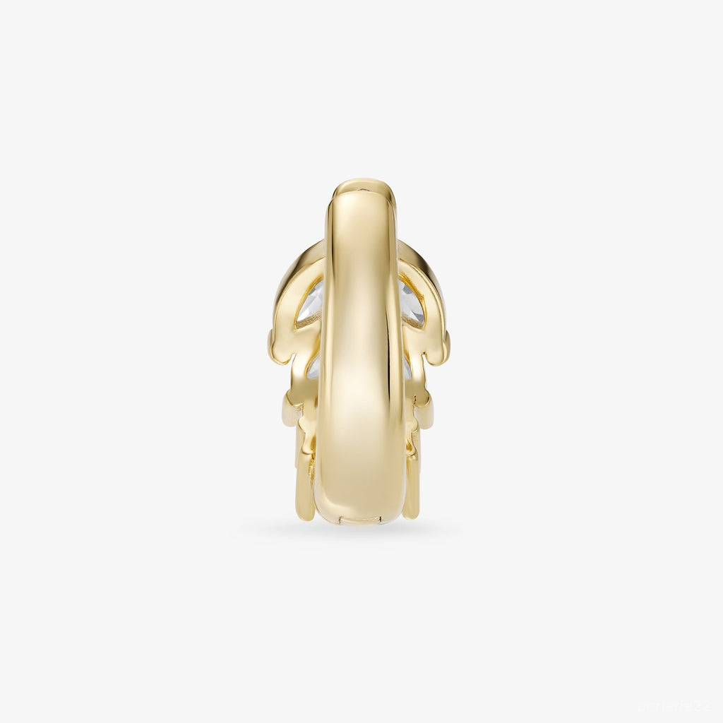 Créole Ombre Blanche - Boucle d'Oreille Argent 925 Or 18k | Contraste Lumineux